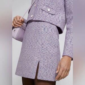 Lilac Knitted tweed mini skirt